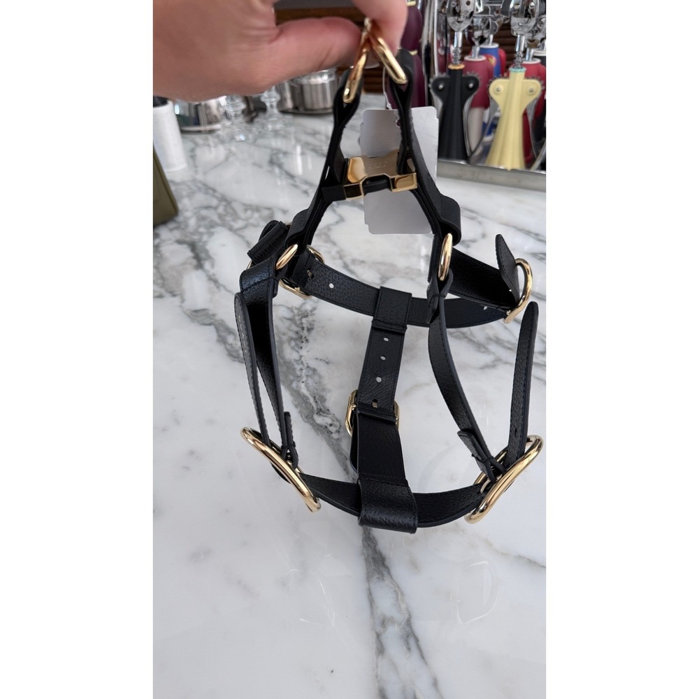 Gucci Black Demetra Dog Harness Gold Hardware‎ Large 695253 NEW - Picture 8 of 15